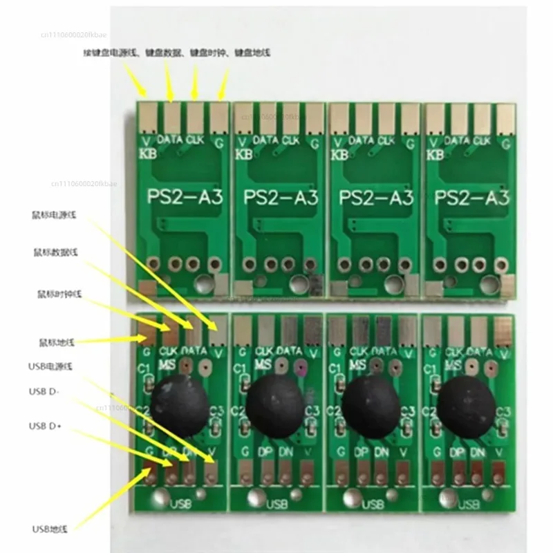 10pcs The USB-to-PS2 Converter Chip PS2-A3 Requires No Driver and No Restart, and the Mouse/keyboard Ports Are Interchangeable