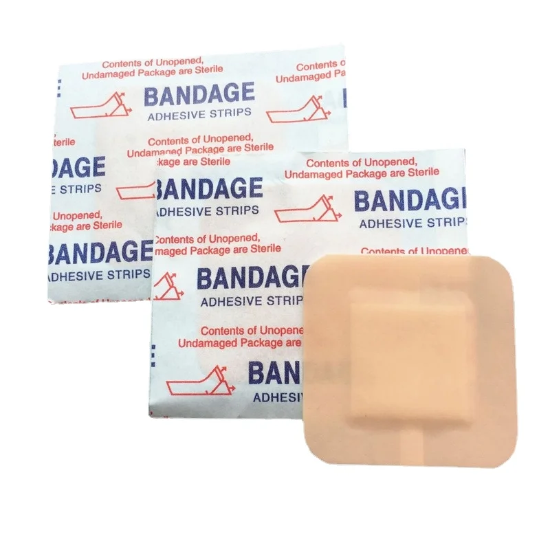 50pcs/set Square Shape Band Aid First Aid Skin Patches Hemostatic  Strips Breathable Adhesive Bandages Woundplast