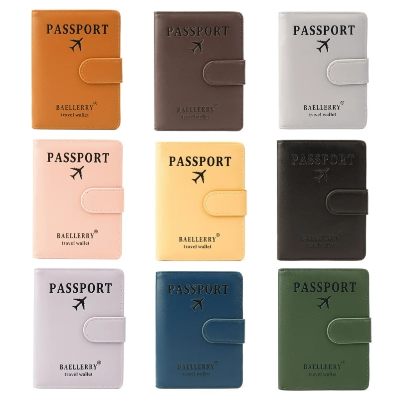 

Convenient Simple Plane PU Passport Cover Stylish Credit Card Holder for Adventurers Couples Wedding Gift F3MD