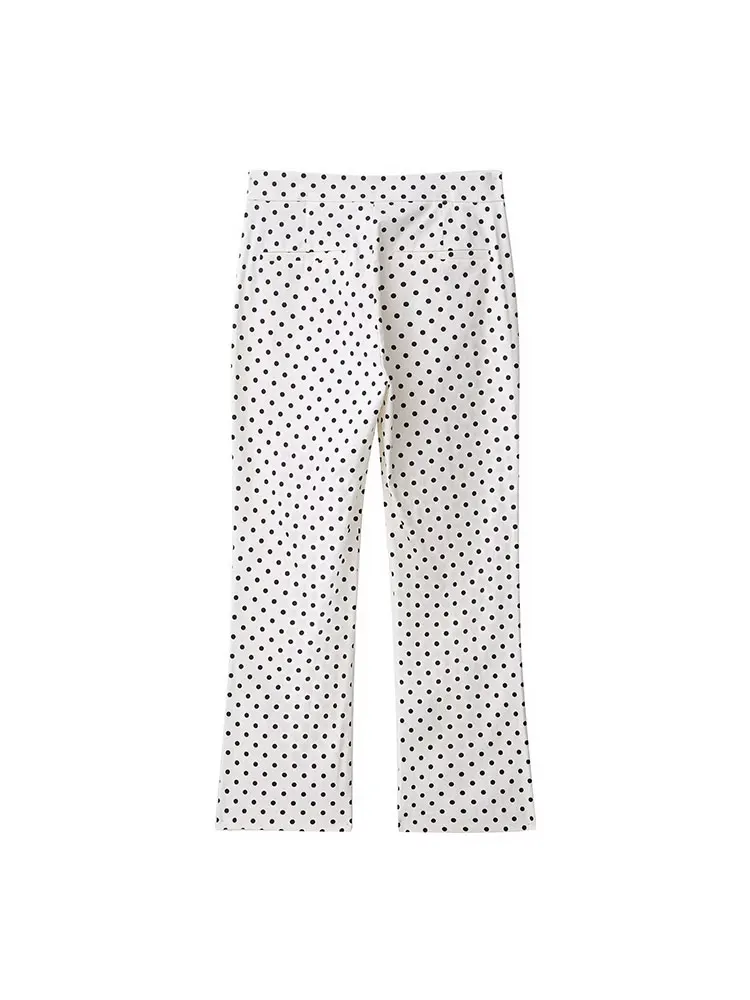 NLZGMSJ pantalon femme à pois pantalon de bureau pour femme Baggy avec pantalon femme décontracté Streetwear pantalon femme
