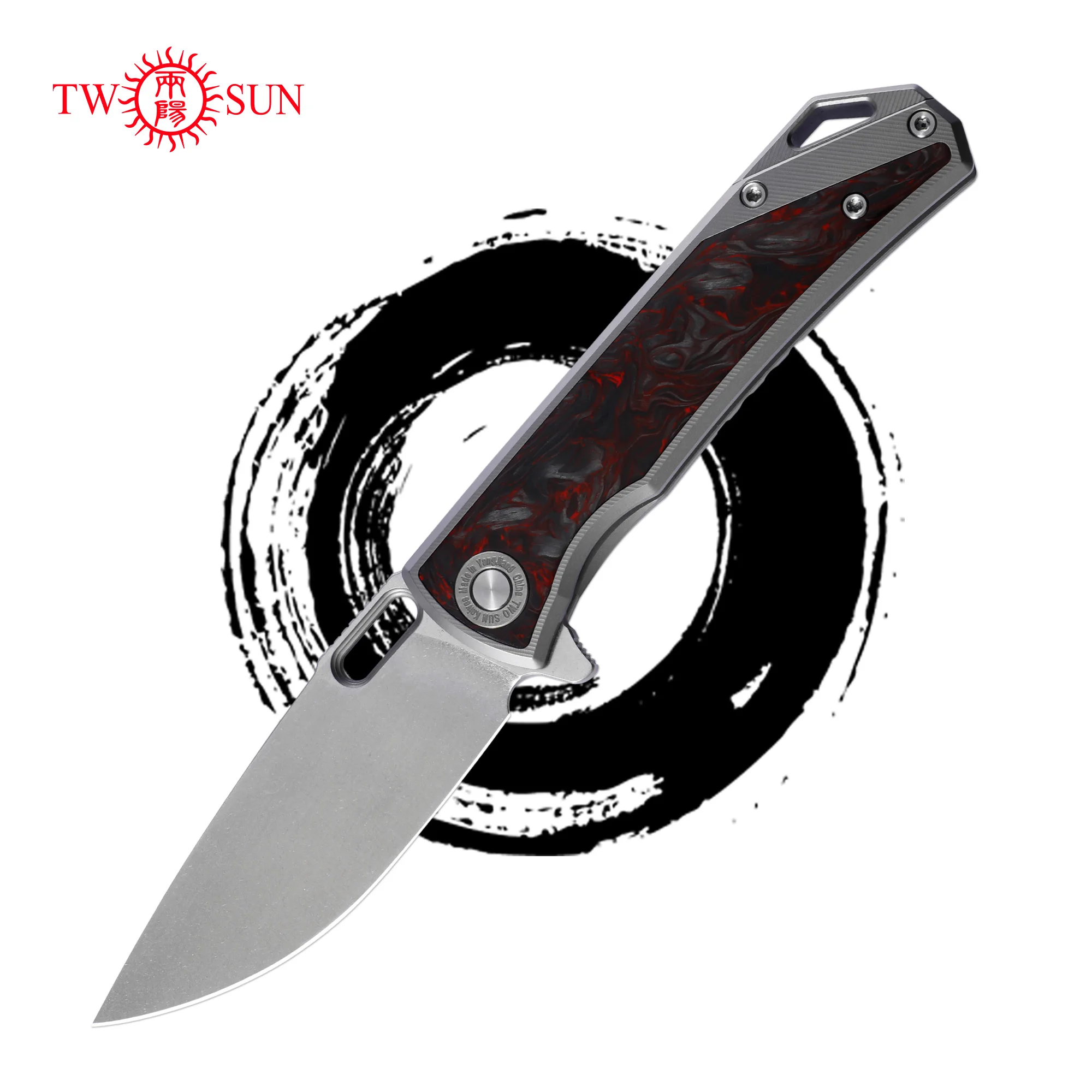 TWO SUN TS502 Multitool Folding Knife M390 Blade Carbon Fiber Titanium Handle Utility Camping Outdoor Survival EDC Hand Tools