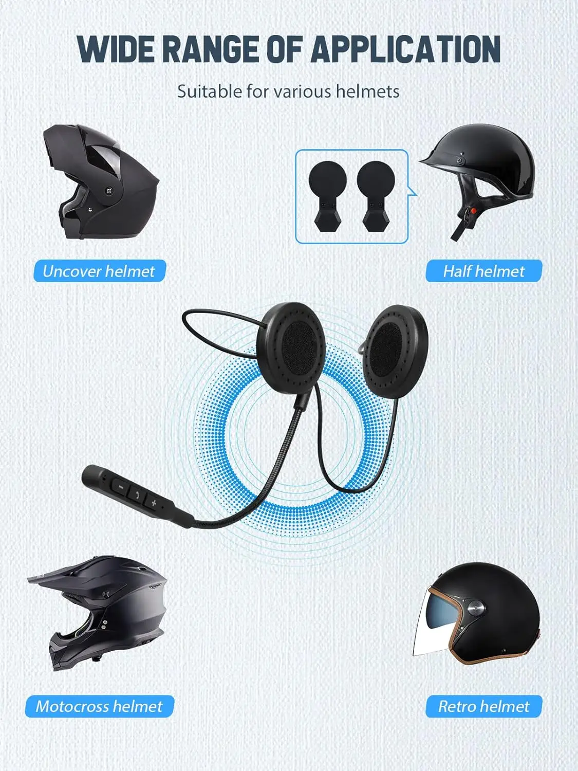 

Moman H4 Wireless Motorcycle Helmet Headset Helmet Speaker Waterproof Hands-Free Answer Call Music Control Sport Outdoor