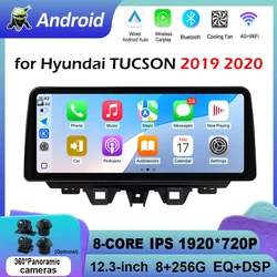 12.3 inch Touch Screen Android OS for Hyundai TUCSON 2019 2020 Wireless Carplay Car Multimedia Video Radio Player GPS Navi WIFI