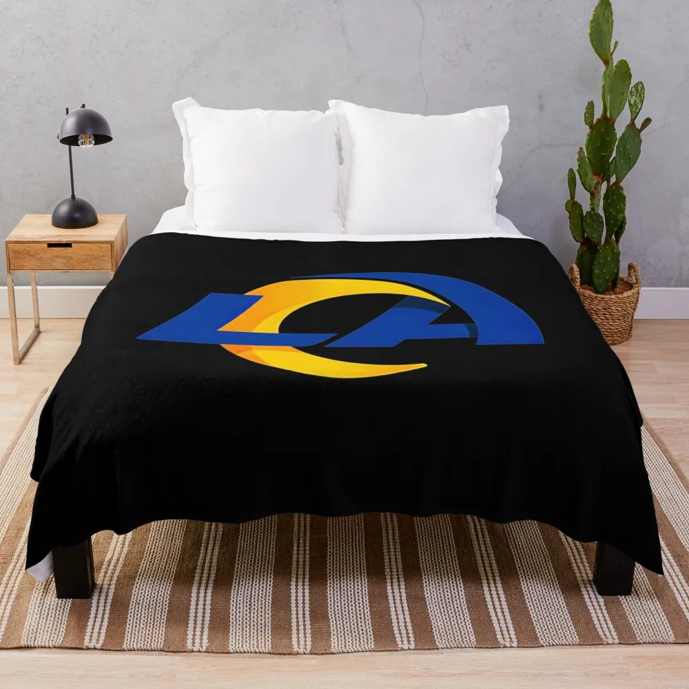 Retro Sport - Rams Throw Blanket Designers Sofa Decorative Sofa Blankets