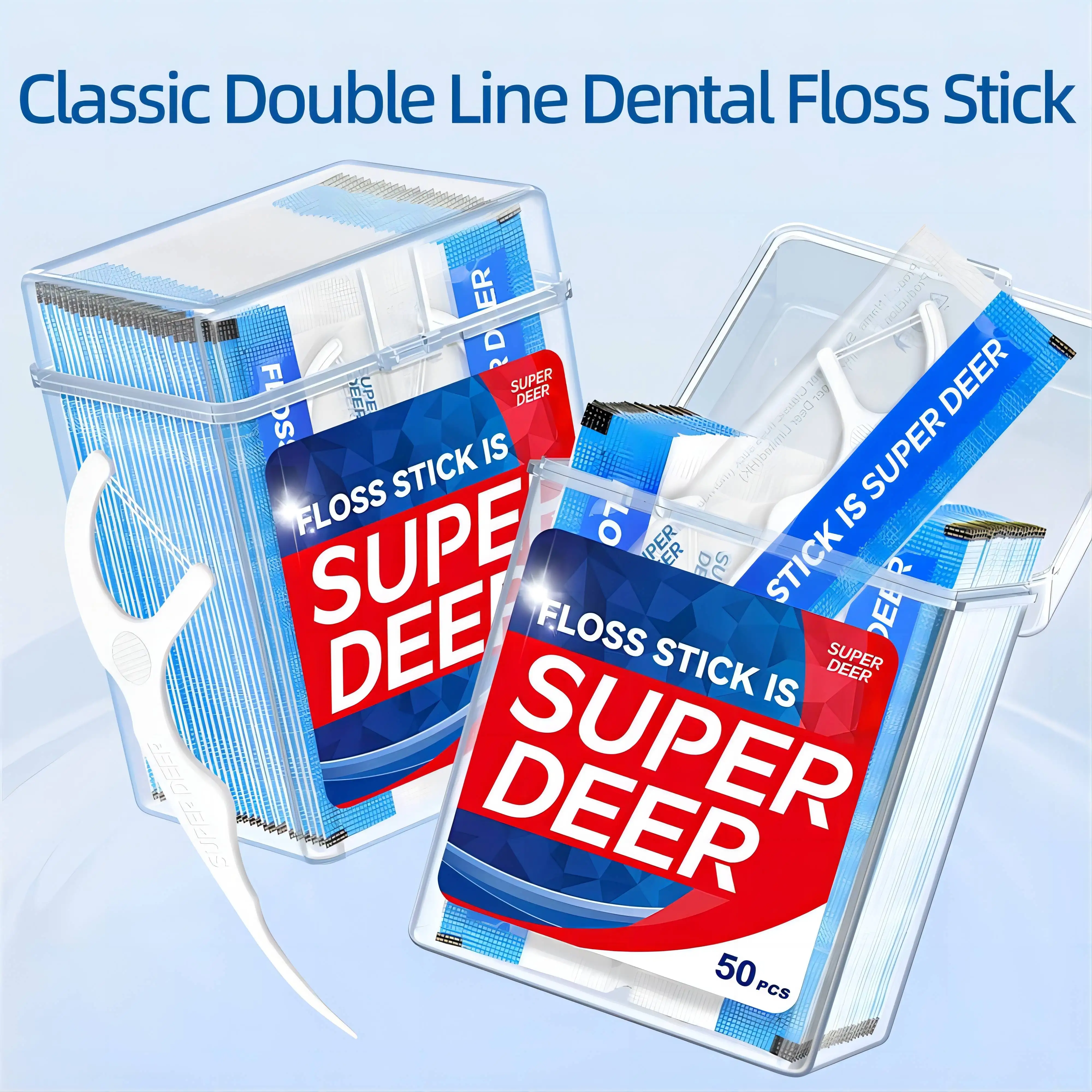 

Super Deer 100pcs Dental Floss Picks Independent Packaging Portable Box Set For Travel Dental Floss Sticks Oral Care Tools