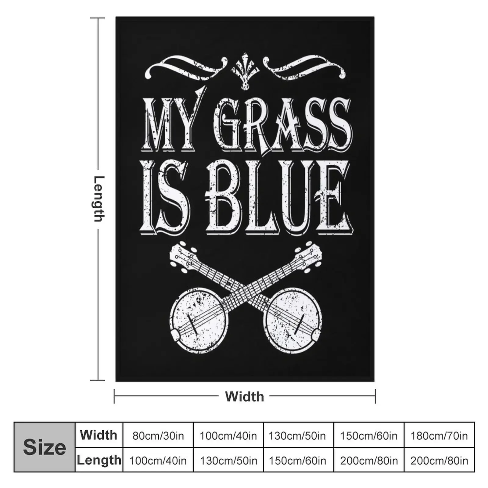 My Grass Is Blue Tee Shirt Country Bluegrass Shirt Banjo Throw Blanket wednesday Large Blankets