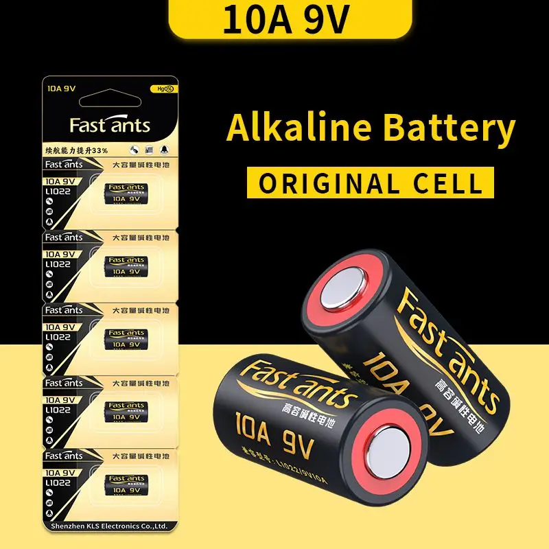 10A 9V L1022 Alkaline Battery 10A 9 Volt Dry Battery for Garage Gate Electric Roller Shutter Doorbell Remote Control Smoke Alarm