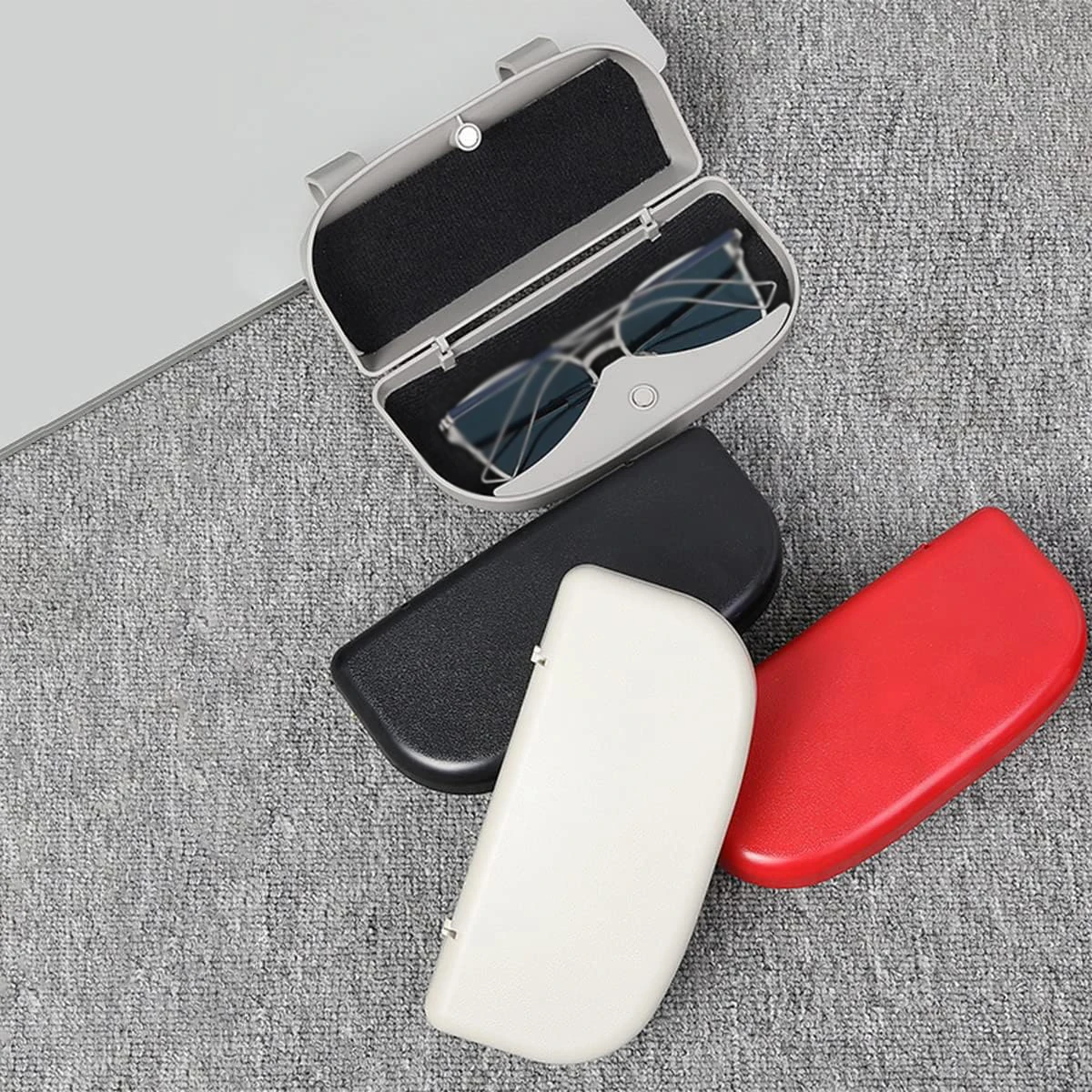 Universal Car Glasses Holder Magnetic Car Sun Visor Glasses Case Organizer Sunglasses Box Holder Auto Visor Sunglasses bracket