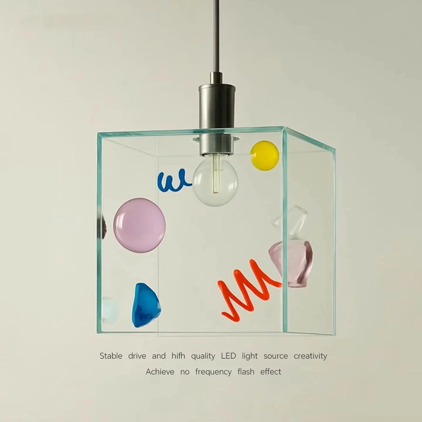 Home Decor Dopamine - Candy Cube Pendelleuchte Kreative Bauhaus Dopamin-Glas-Pendelleuchte