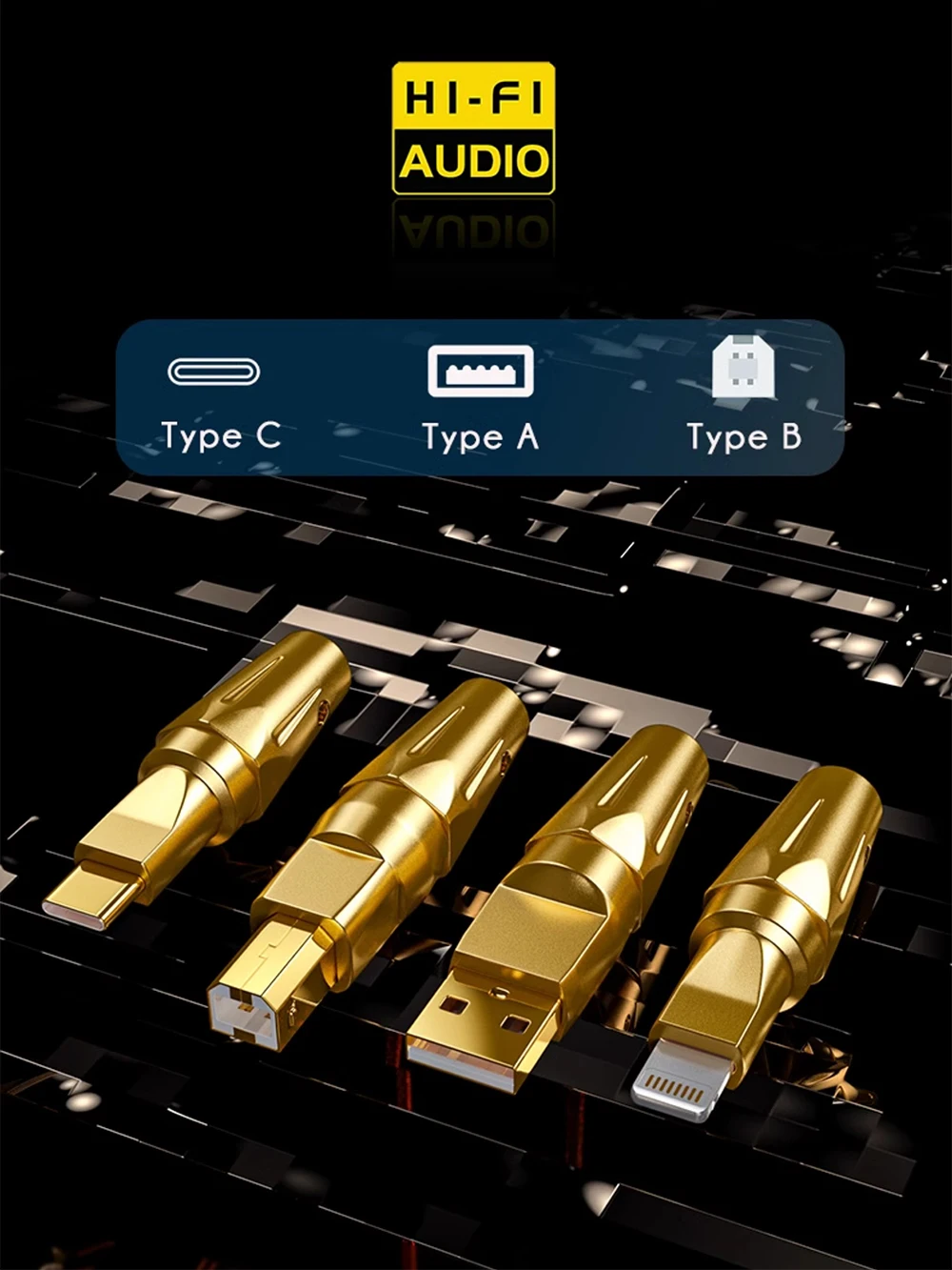 مطلية بالذهب USB A موصل USB B جاك الذيل نوع A نوع B نوع C Sockect DIY بها بنفسك الضميمة النحاسية ​ لـ HiFi Audio DAC