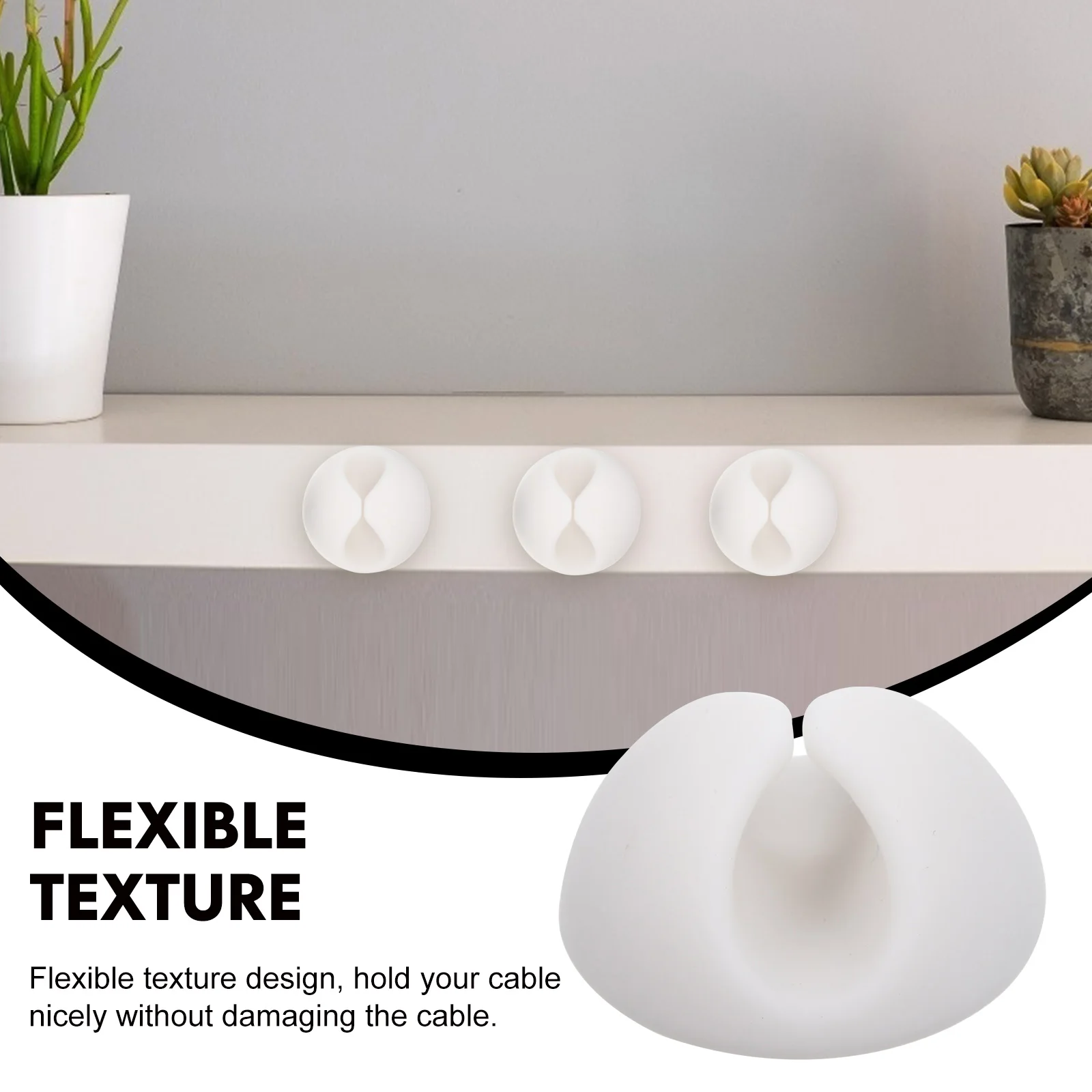 

20pcs 【】Data Cable Holder USB Cord Organizer Adhesive Cable Keeper Lightweight Wire Management for Earphone Appliance Desk Cord