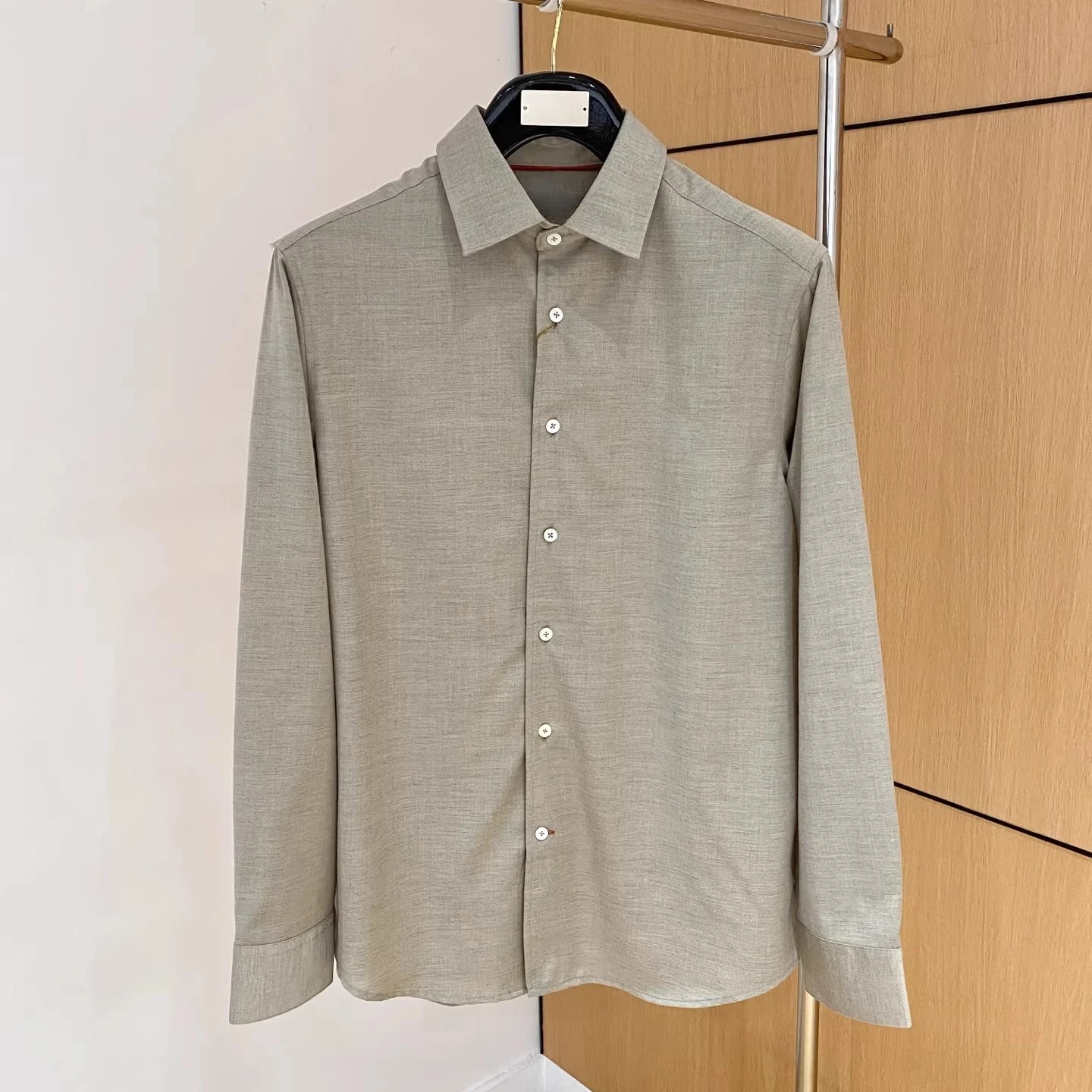 

Italian LP 26ss old money embroidered letter lapel shirt men's casual long-sleeved shirt