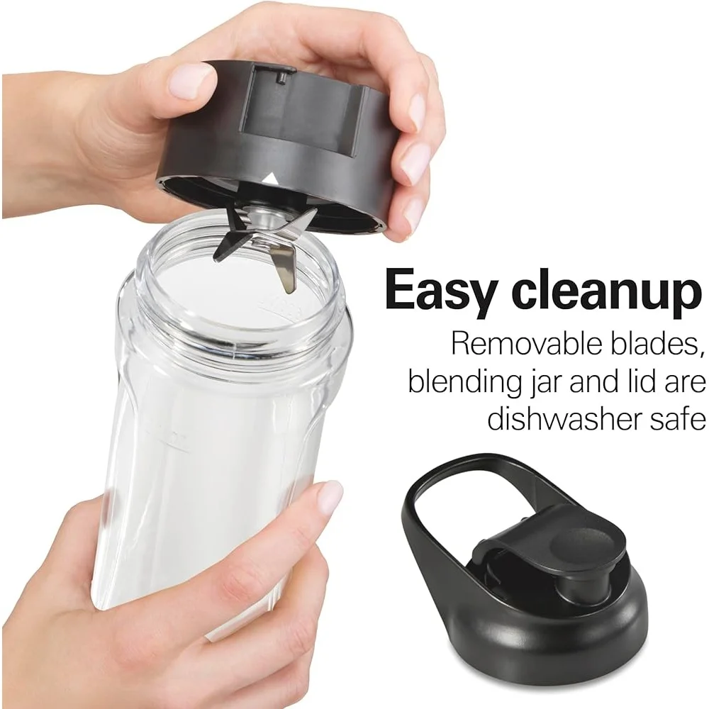 Портативный блендер для смузи, 600 Вт, персональная дорожная банка, лезвия из нержавеющей стали на 20 унций, регулируемая скорость, компактный дизайн, крышка без капель