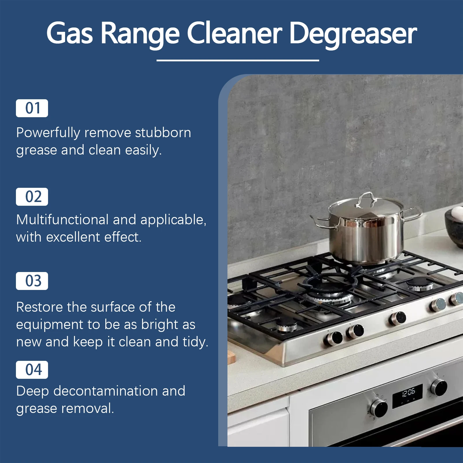 Pembersih Kompor Gas Kompor Gas Pembersih Multifungsi Penghilang Noda Minyak Agen Pembersih Kompor Cerah & Bersih Seperti Baru 120Ml