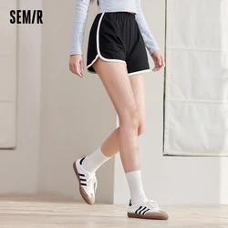 Semir Shorts Women Fashion Clashing Sweatpants Loose Sleeping Pants Casual Homewear Elastic Waist Pants