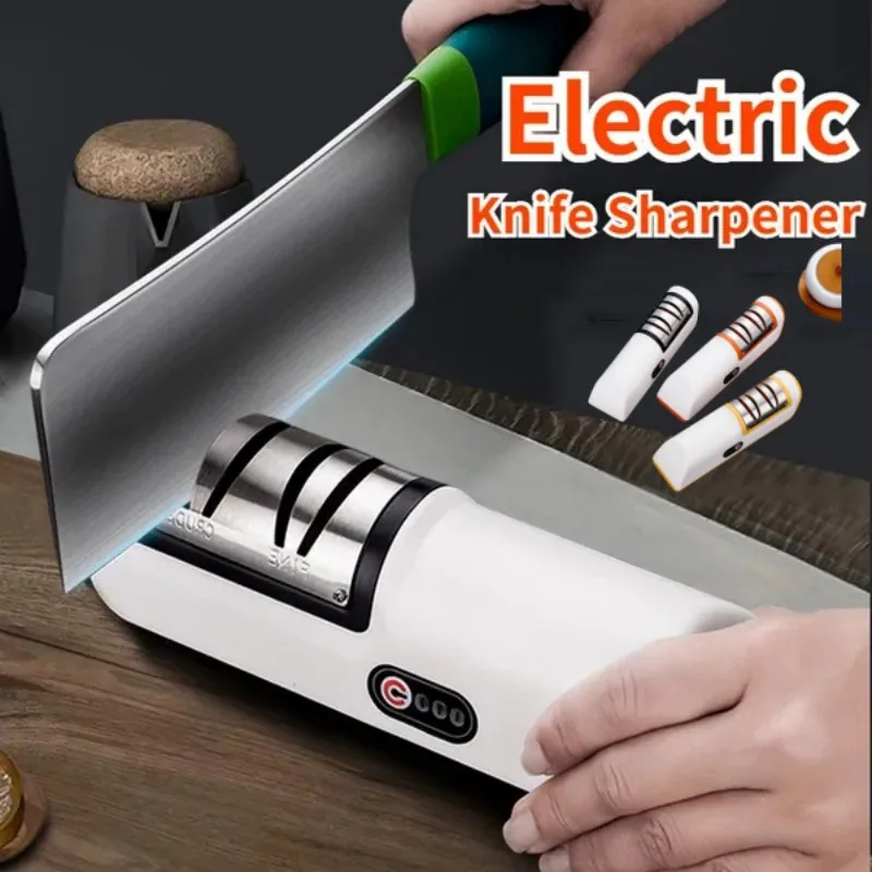 

Новое обновление USB 4-скоростная электрическая точилка для ножей, точилка для кухонных ножей, регулируемый инструмент для ножниц, многофункциональный инструмент