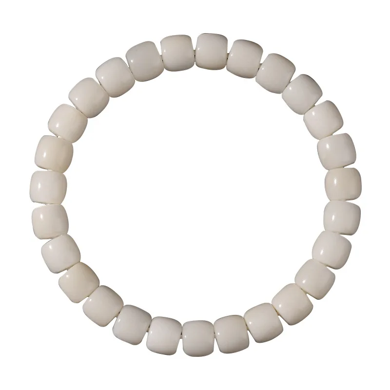 

Natural Hainan Ivory Nut Straight Cut Bracelets Non Bodhi Root Couple Style Wrist Prayer Beads Jewelry Gifts