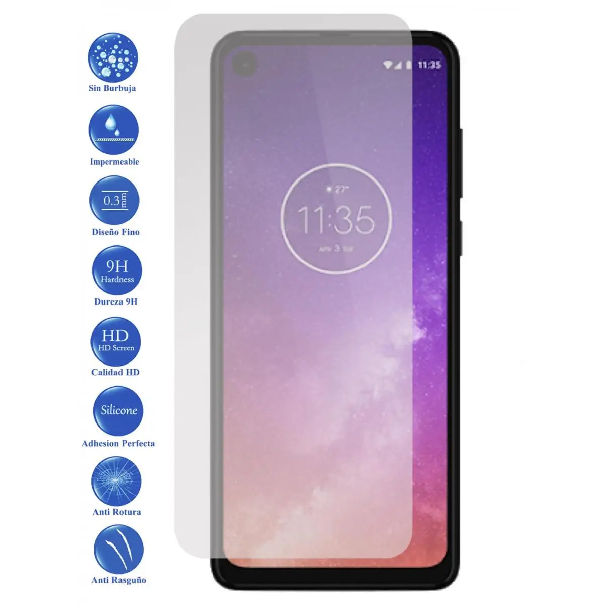 9H tempered glass screen Protector for Motorola Moto One Action