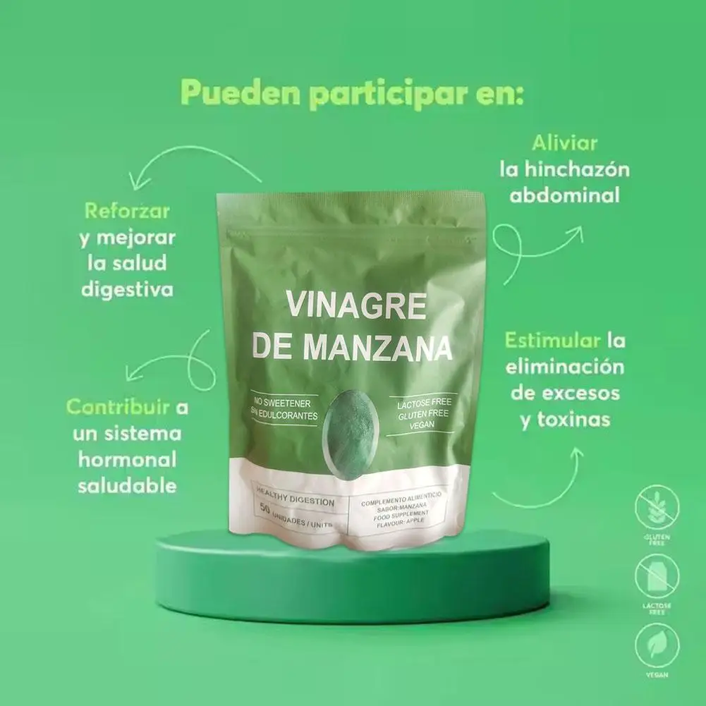 50pcs/bag Apple Gummy Supplement Vitamin Care Immune And Digestive System Health For Adults&Kids