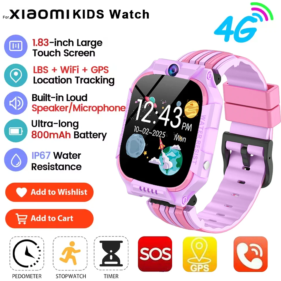 

Мировая премьера, НОВЫЕ 4G/5G SmartWatch, детские NFC GPS-видеозвонки, детские умные часы, монитор, трекер местоположения, IP67, часы, 2025Новое обновление