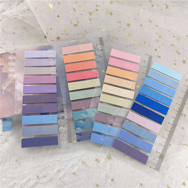 EDT-4000 PCS Sticky Index Tabs, 20 แผ่น Morandi Strip แท็บดัชนี, เขียนได้หน้า Sticky Notes ไม้บรรทัดสําหรับเครื่องหมายหน้า