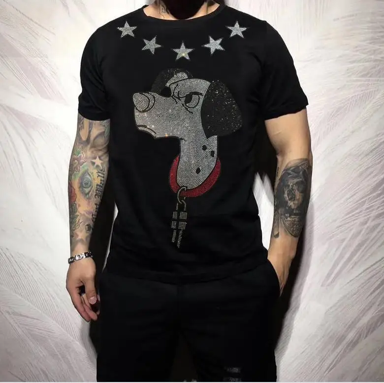 T-shirt  Fashion Hip Hop  Rhinestone  Design Tshirts Fashion  Short Sleeve T-shirts Tops