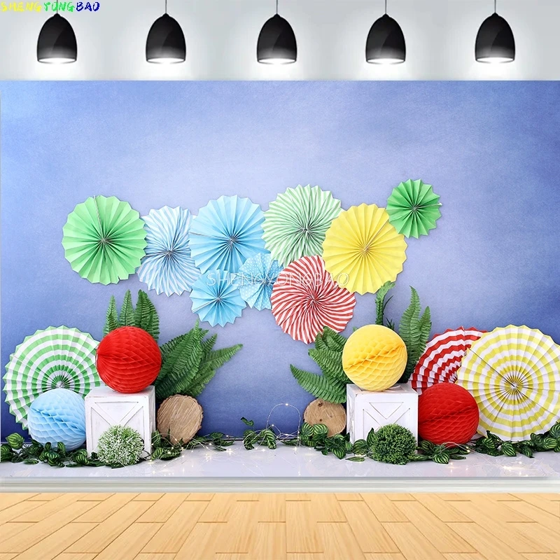 

Newborn Baby 1st Birthday Party Photography Backdrops Colorful Balloon Arch Cake Smash Family Rehearsal Background Props TS-03
