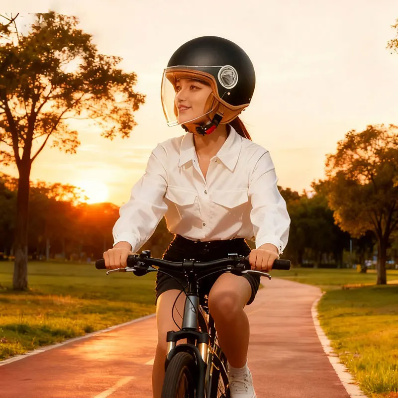 

Motorbike Casco Go Kart Scooter Motor Van Motorcycle Dual Lens Vintage Helmets Four Seasons Racing Half Helmets Casque Helmet