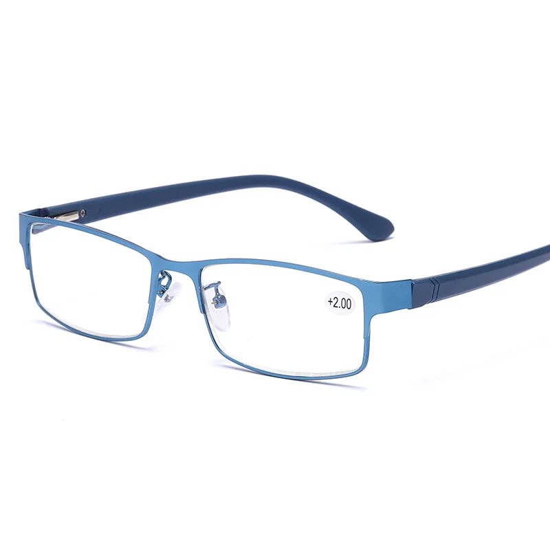 1pc Business Reading Glasses For Men Spring Hinge Computer Phone Reading Rectangular Full Frame Metal Presbyopic Eyeglasses image 3
