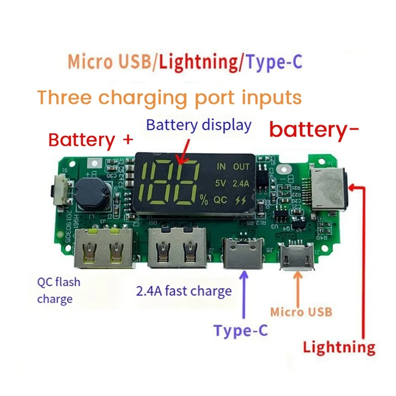 18650 bateria litowa cyfrowy wyświetlacz moduł ładowania z moduł Boost wyświetlacza