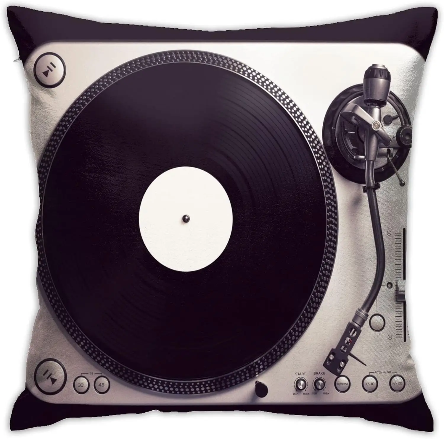 

Throw Pillow Covers Classic Vintage Record Player Gramophone Pattern Square Pillowcase for Home Decor Sofa Car Bedroom