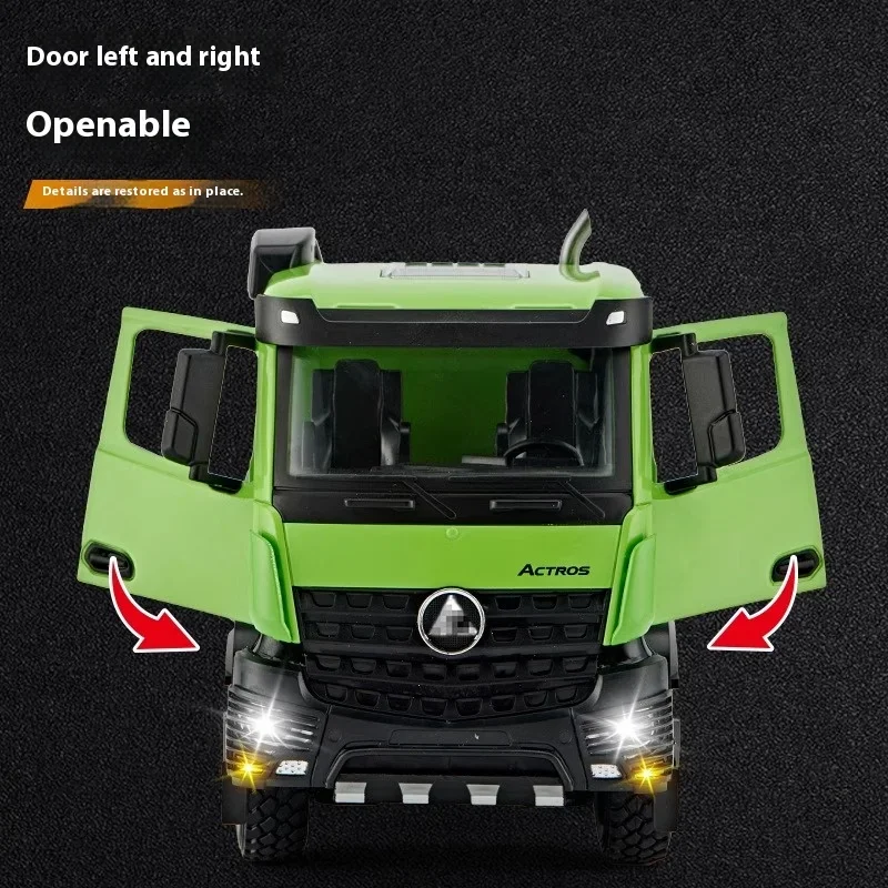 1:24 Mercedes Benz Actros Tractor Atania Semi Trailer Truck Alloy Metal Diecast Model Car Sound & Light Collecting Hobbies Gifts