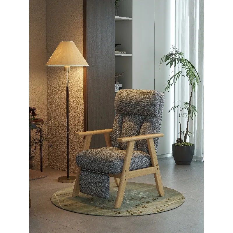 

Single chair living room comfortable solid wood armrest study special waist chair household high backrest sedentary sofa chair
