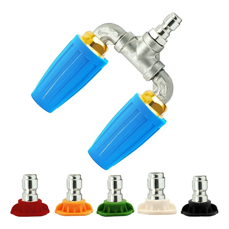 TOP Dual Turbo Nozzle For Power Pressure Washer With 5 Power Pressure Washer Tips, 1/4 Quick Connector,2.0 Orifice, 4000 PSI