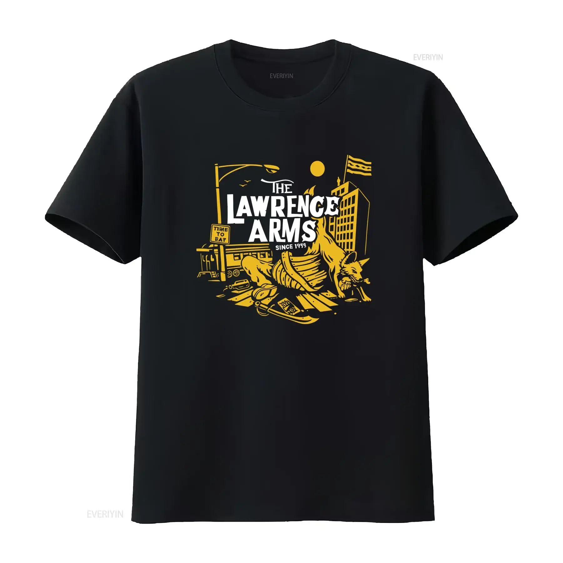 The Lawrence Arms Band T Shirt Since 1979 Design Urban Art Print vintage Washed Versatile Stylish Top For Everyday Wear fashion