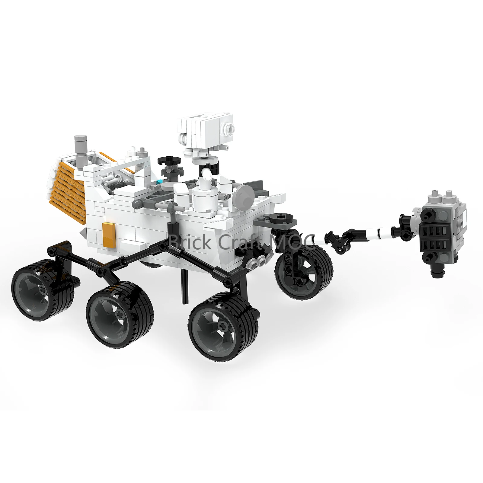 Perseverance Mars Rover Bricks - Detailed 6-Wheel Suspension & Sampling Arm, Space Display Model