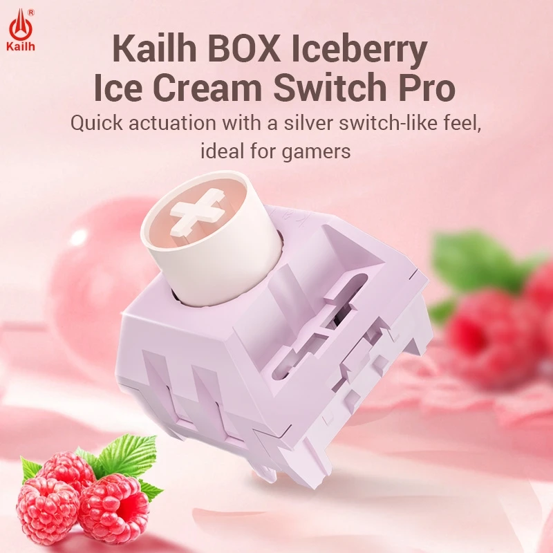 Kailh BOX Ice Berry Ice Cream Keyboard Switch Pro Rapid Silver Cream Full POM Quick Trigger Smooth Mechanical Keyboard Switch