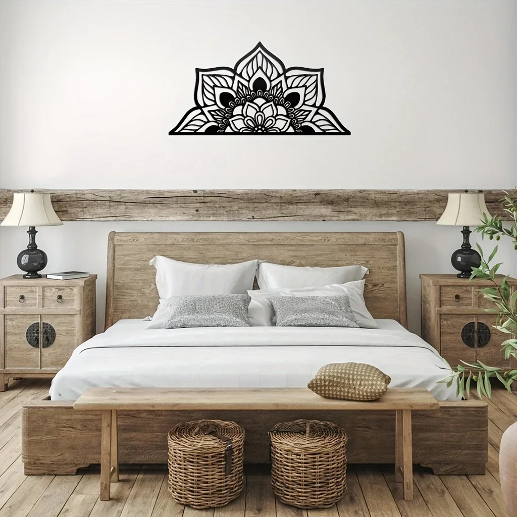 1pc große Metall Mandala Wand dekoration einzigartige Lotusblume Wand kunst Wohnzimmer Schlafzimmer Büro Dekoration Dekor Metall Wandbehang