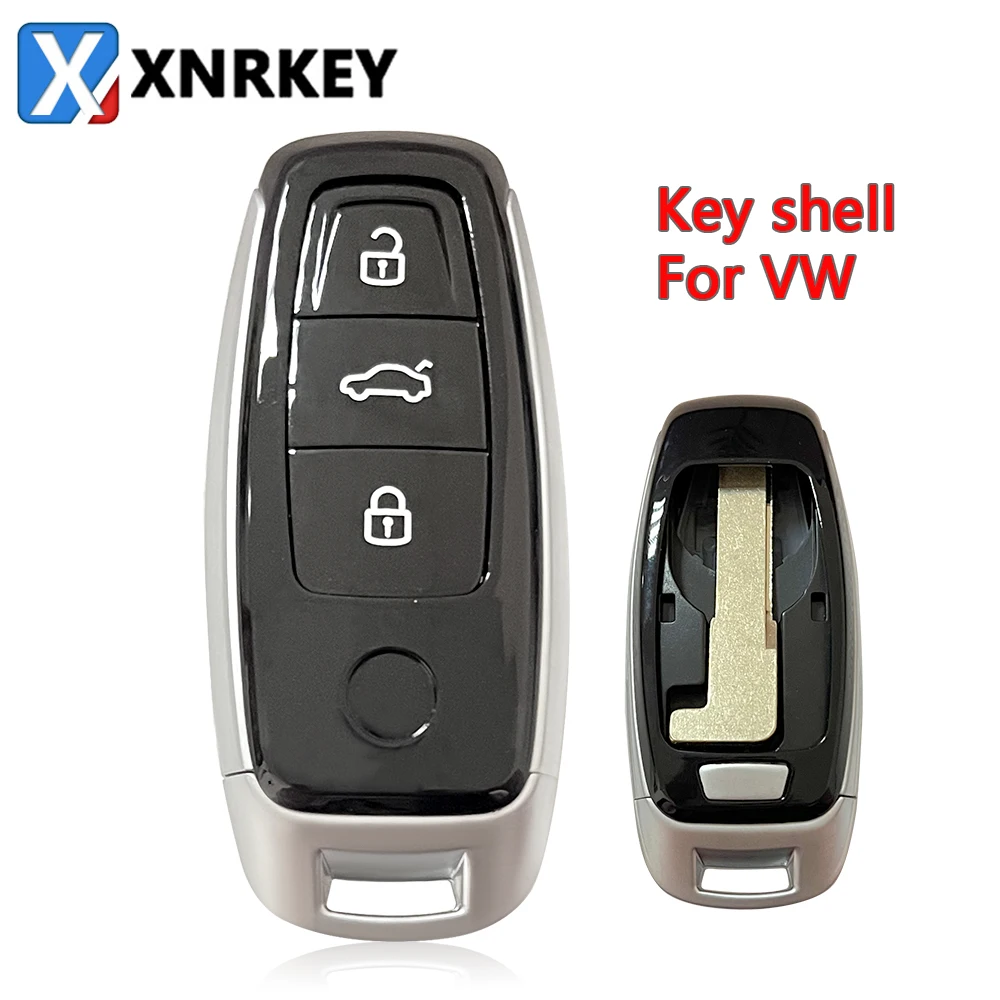 

XNRKEY 3 Button Upgraded Smart Keyless Remote Key Shell Fob for VW Volkswagen AJ Modified New A8 Car Key Shell Case Cover