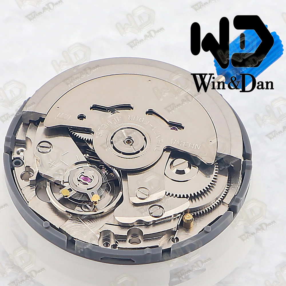 Win & Dan NH35/NH35A joyería genuina 24 movimiento mecánico automático de alta precisión fecha blanca 3 en punto Accesorios de reparación de relojes