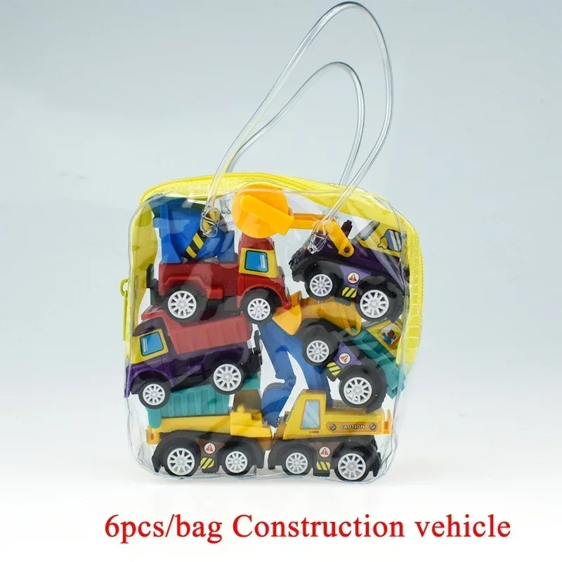 6pcs Funny Mini Plastic Cars Toy Kids Vehicle Car Model Pull Back Inertia Car Set Children Birthday Gift Toy Car Boys Toys