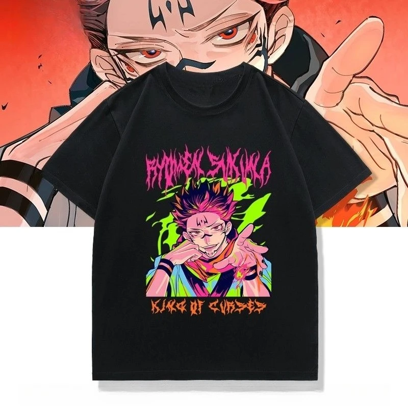 

Bandai Genuine Spell Return To War Anime Joint Name Two-sided Nuo Short Sleeve T-Shirt Men's and Women's Summer Clothes