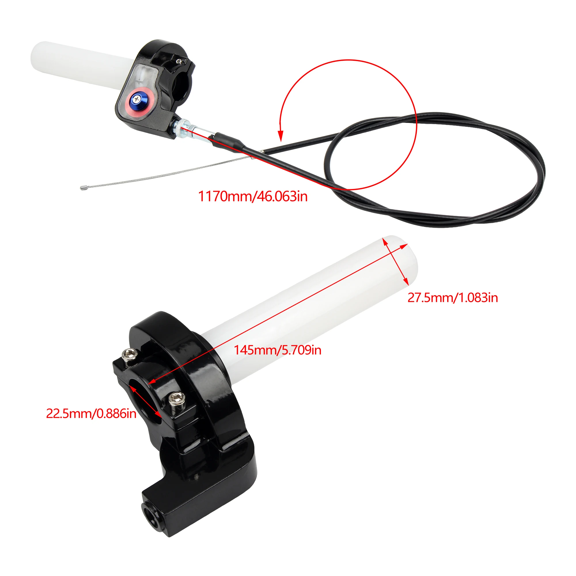 Motorcycle Visible Fuel Throttle Grip 7/8