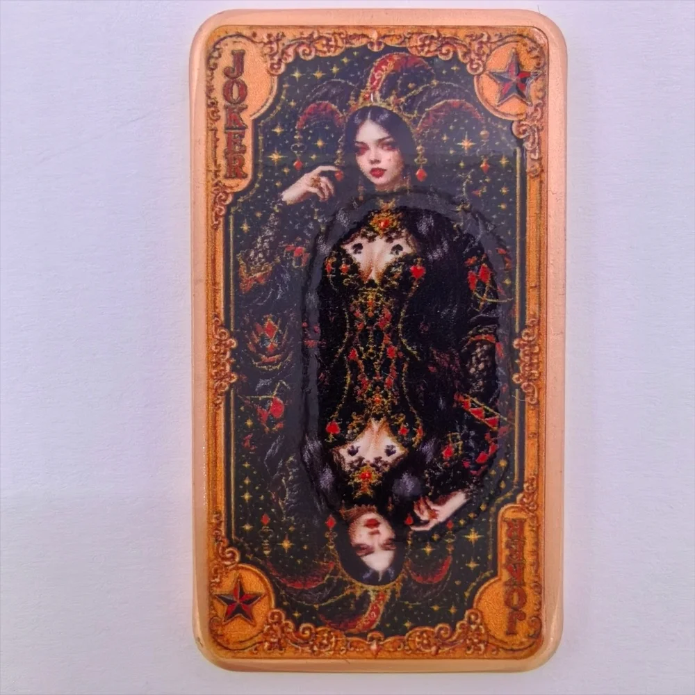 1oz .999 Fine Copper Bar Poker Playing Card Joker Vintage Gothic Art Retro Design Metal Collectible Desk Decor Gift