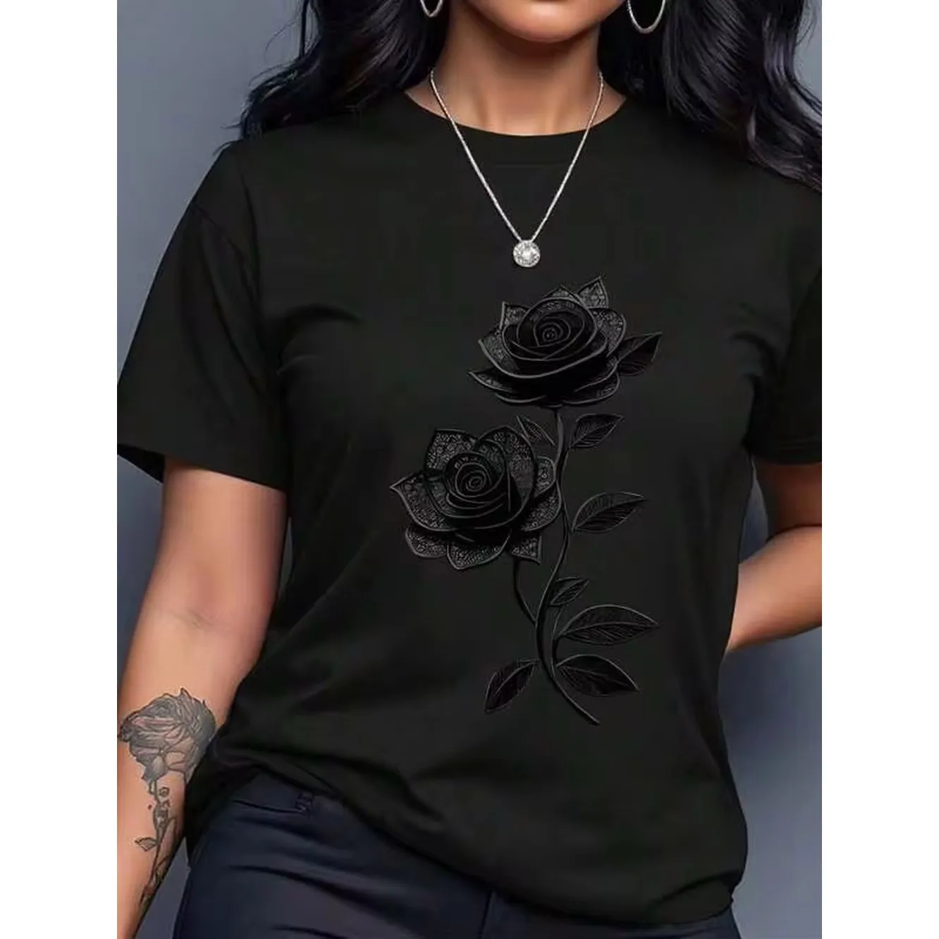 Plus Size Plain Round Neck Short Sleeve T-Shirt, Versatile & Practical-Unisex Loose - Fit Comfortable Vintage Street - Style Cotton T - Shirt Top