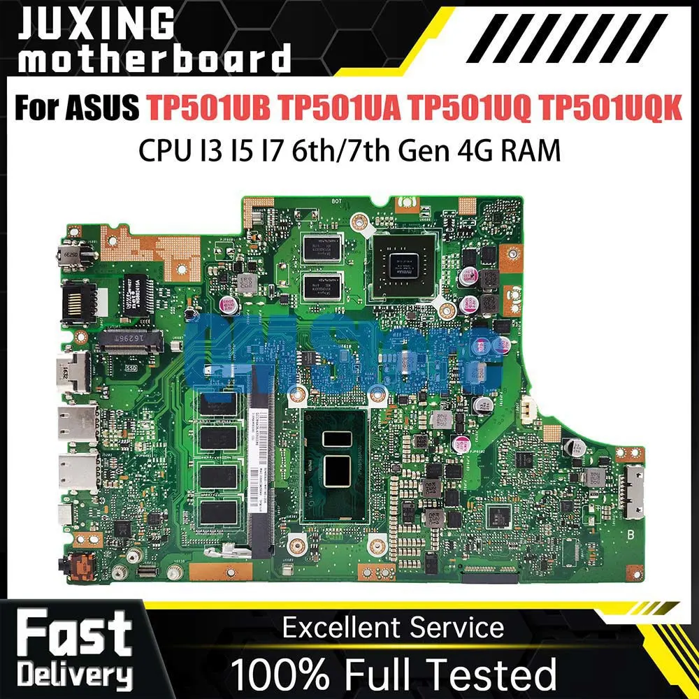 TP501U Notebook Mainboard For ASUS Vivobook TP501UB TP501UA TP501UQ TP501UQK Laptop Motherboard CPU I3 I5 I7 Gen 4G RAM GT940M