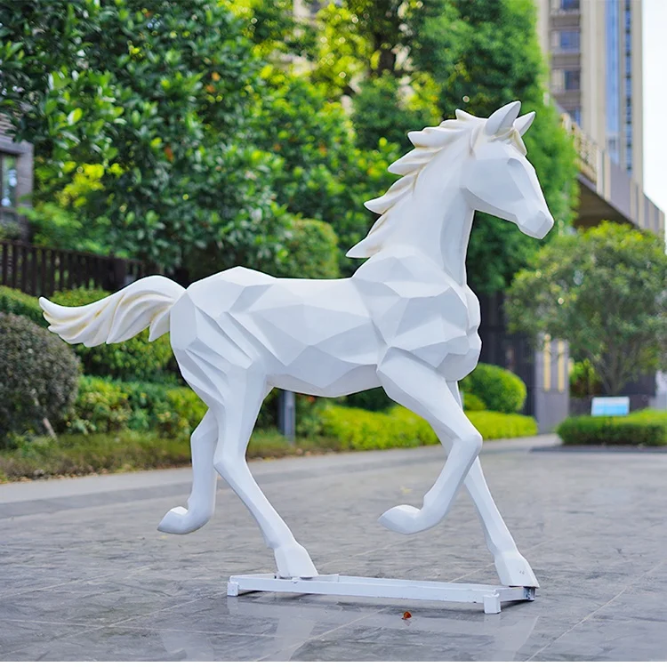 Home Decoration Abstract Horse Life Size Fiberglass Carousel Sculpture Resin Horse Ornament