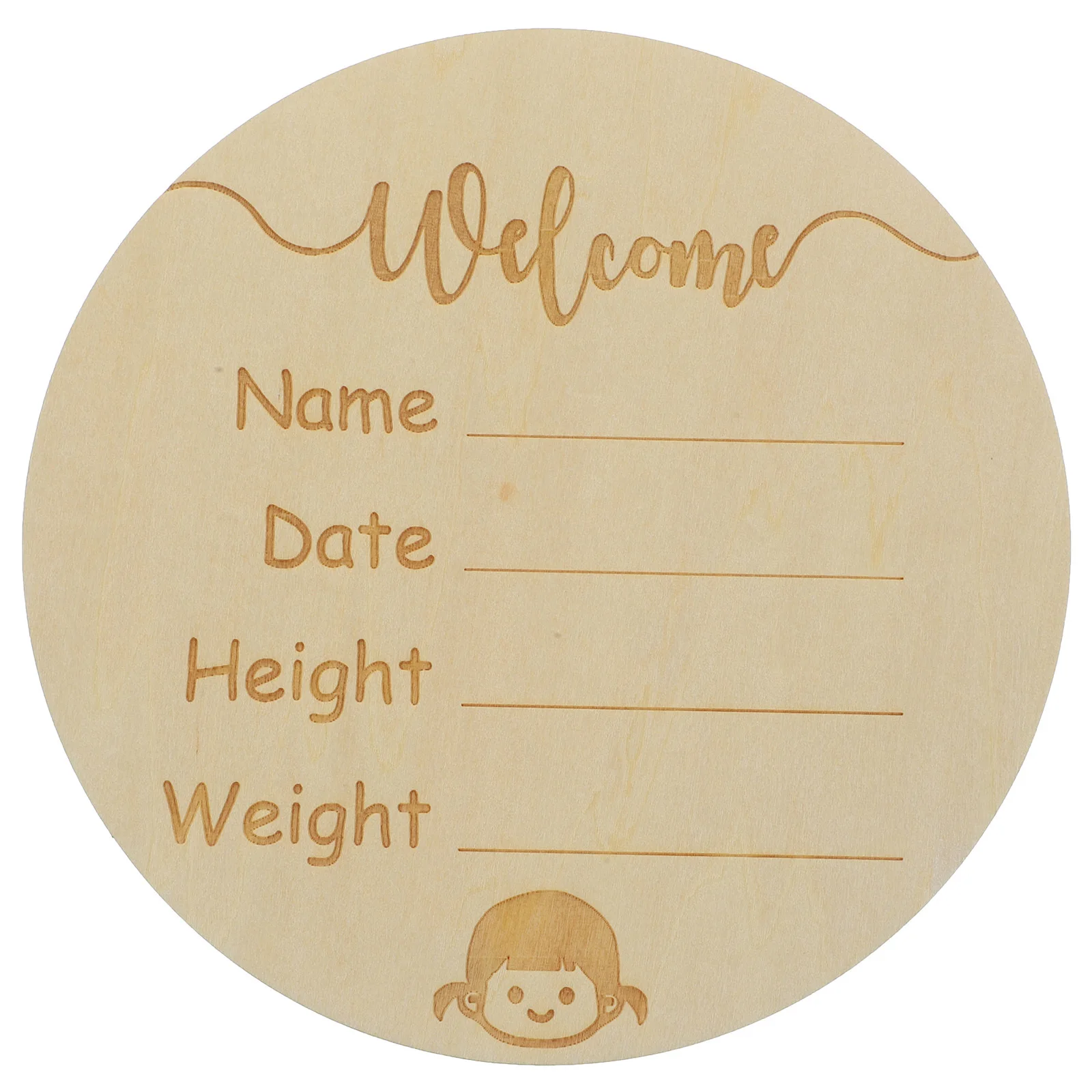 

Round Sign Baby Name Arrival Newborn Signs Birth Announcement Ornament Board Plaque
