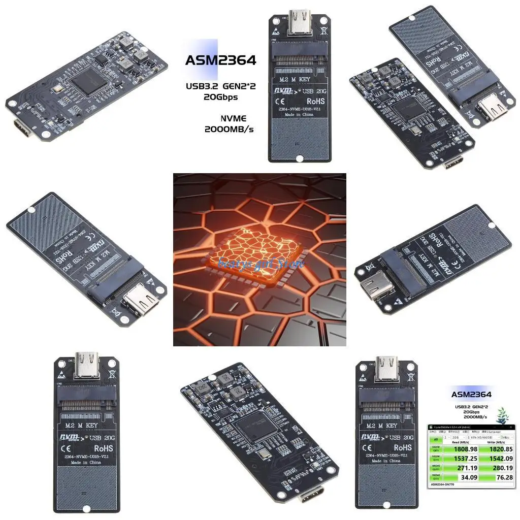 

C7AB Adapter Poard Adapter ASM2364 Основной контрольный чип USB3.2 Genex2 SSD -преобразователь.