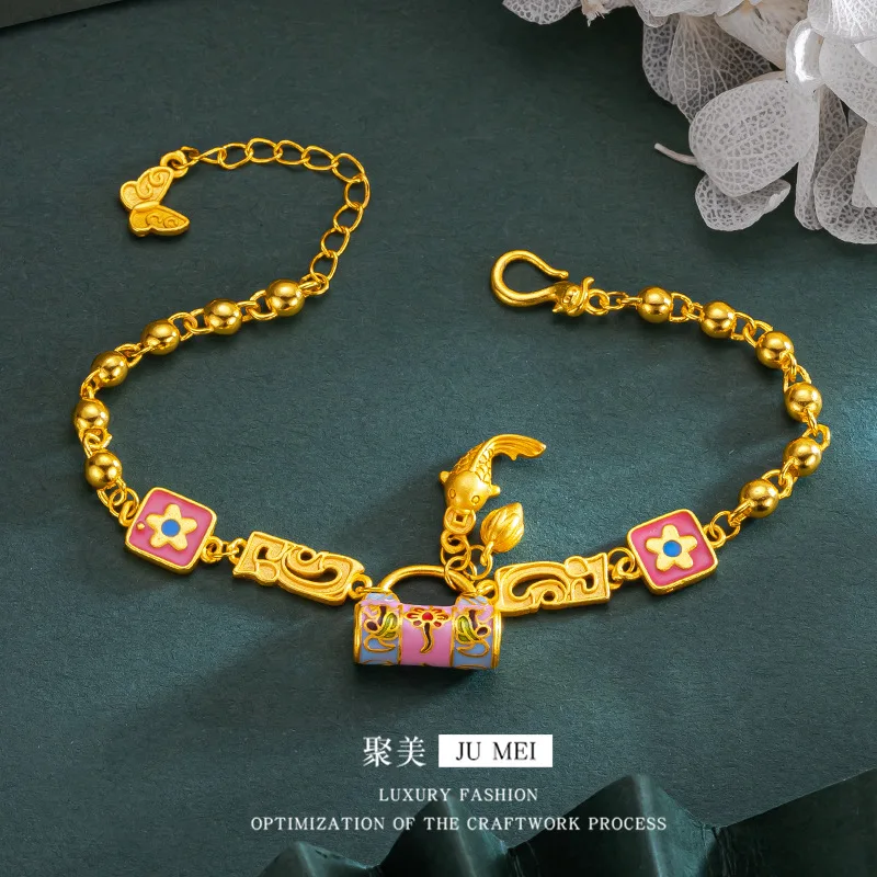 

Золотой браслет для женщин из настоящего золота 9999 пробы (24K) в стиле Gold Shop, с изысканным дизайном в виде рыбы, модный, роскошный подарок, ювелирное украшение.